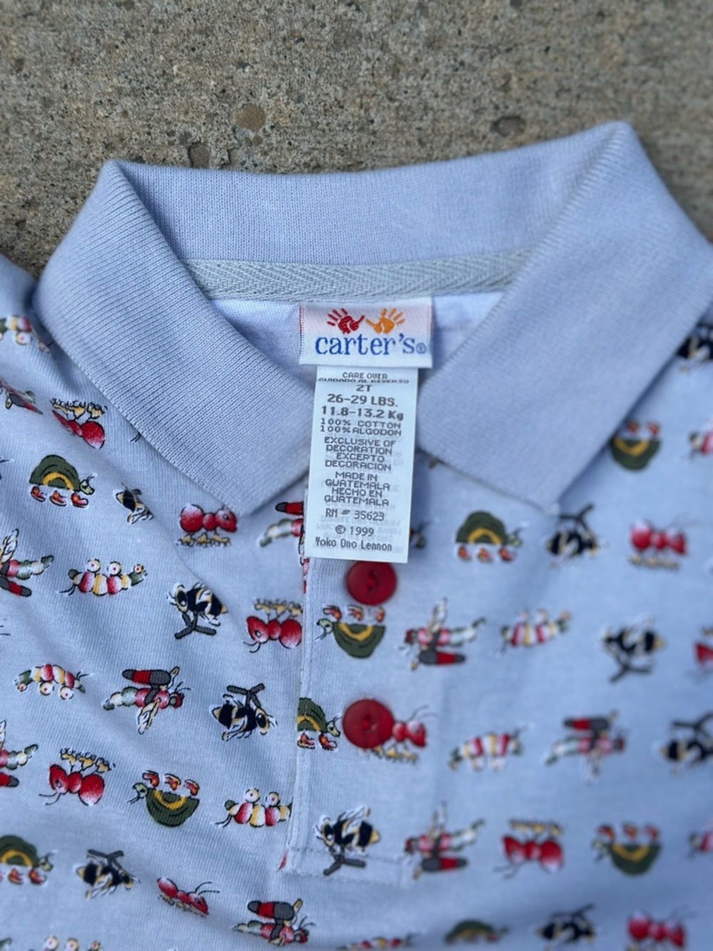 1999 Carters Long Sleeve Polo ‘Yoko Ono Lennon’